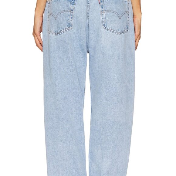 aligrace Vintage Drawstring Maternity Jeans in Light blue pregnancy pants - Picture 2 of 4